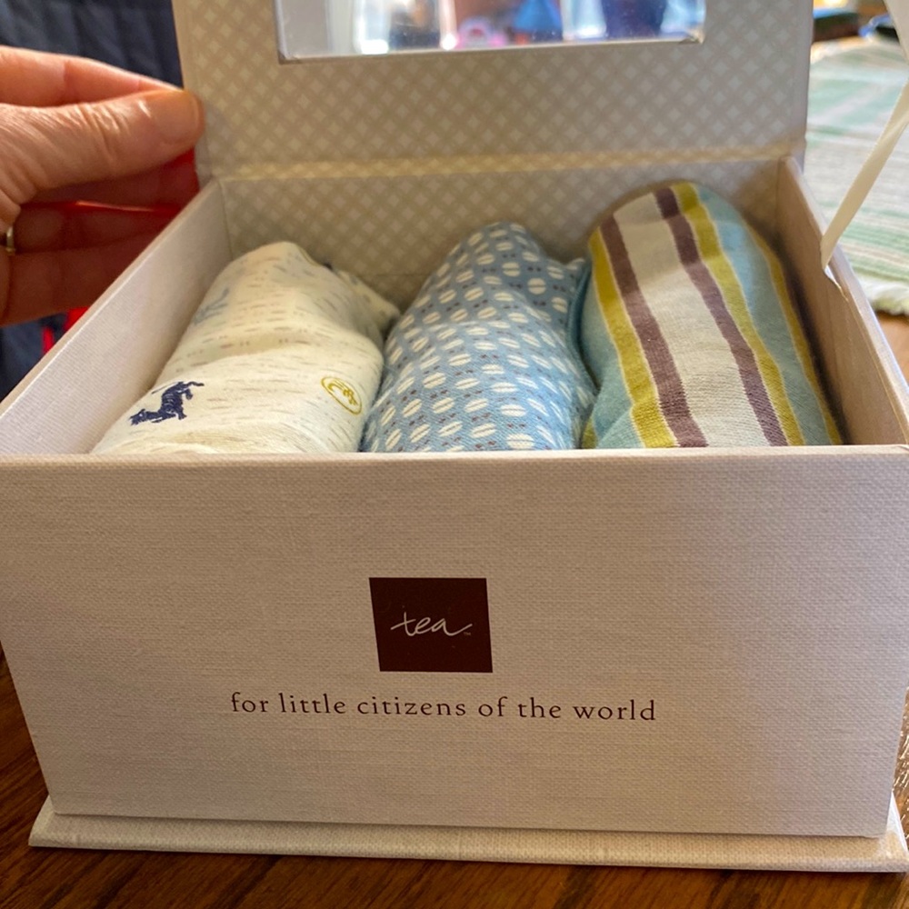 New in box Tea Collection onesies (3)